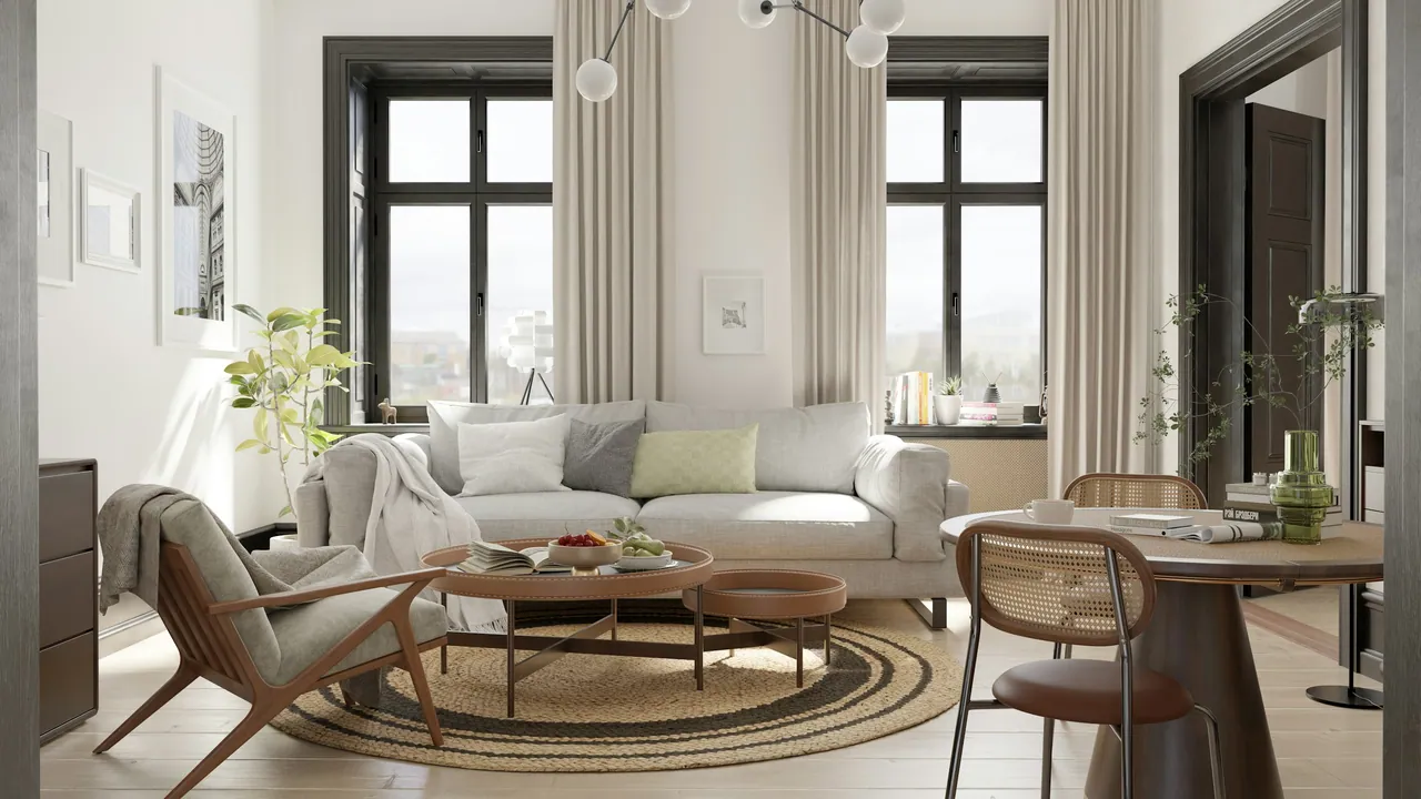 Salon sahnesi: Pencere önünde, öğleden sonra